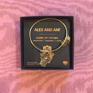 Alex and Ani Hand Of Fatima Gold Bangle